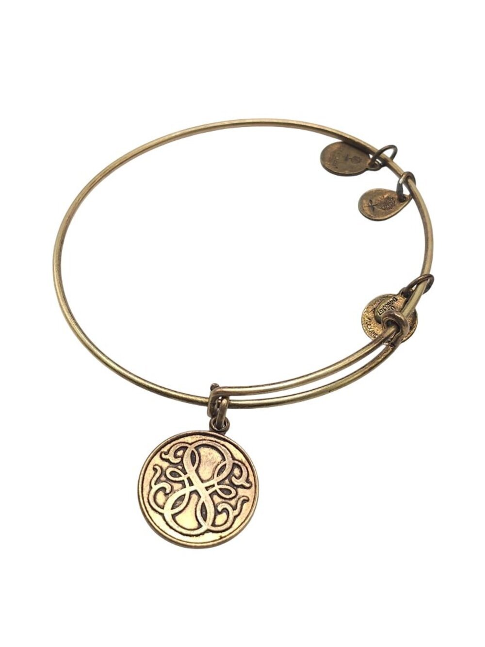 Alex And Ani Gold-Toned Path of Life Energy Bangle Bracelet With Charm 2014